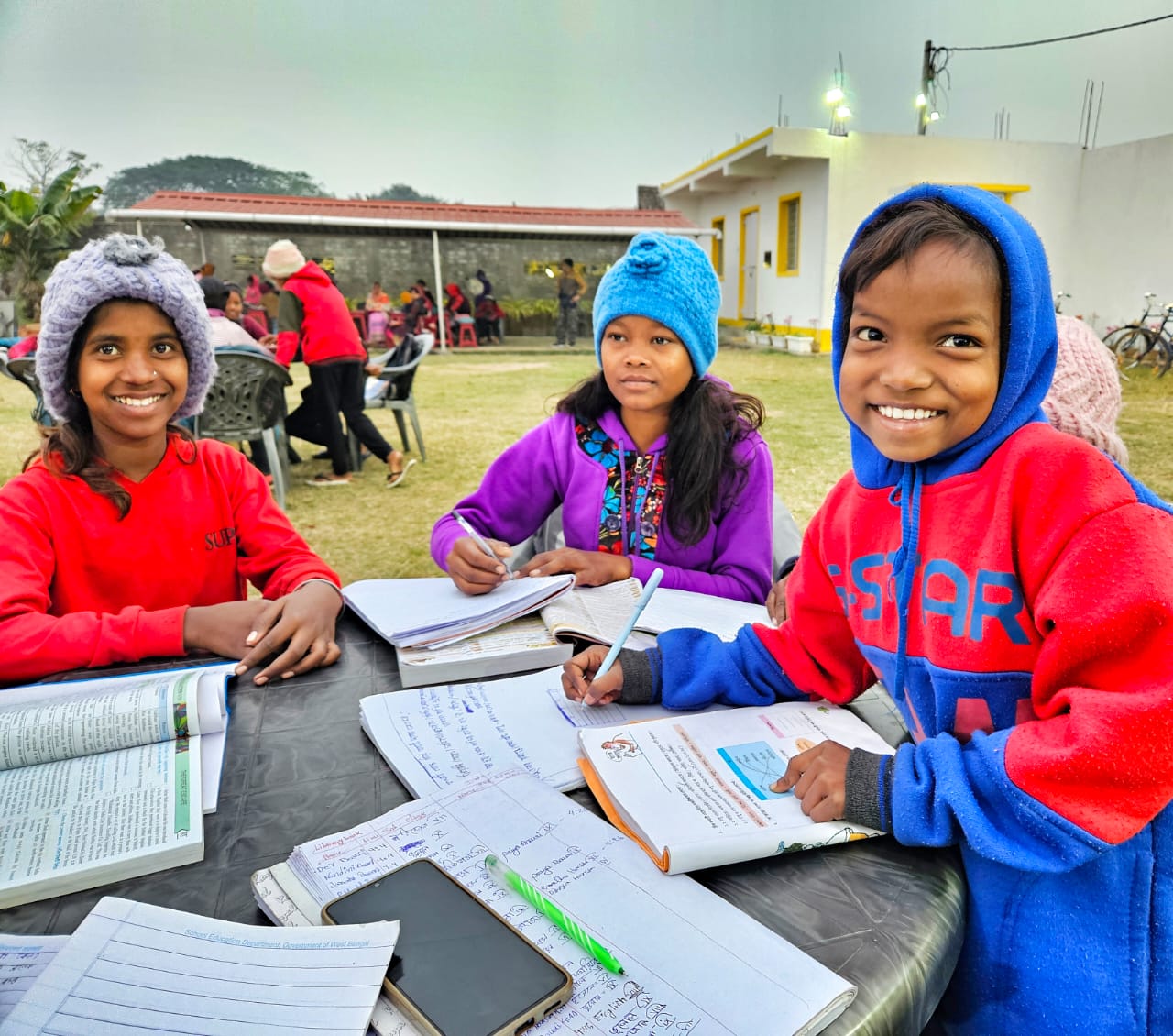 Children studying together